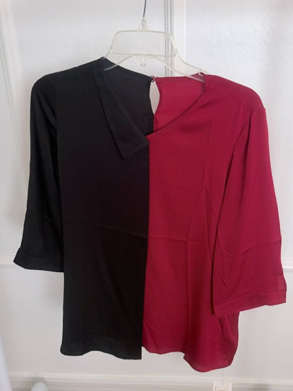 NWOT Fuchsia Pink Color-Block Heavy Silk Blouse - Fits M (6-8)